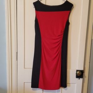 Red & black figure-flattering dress